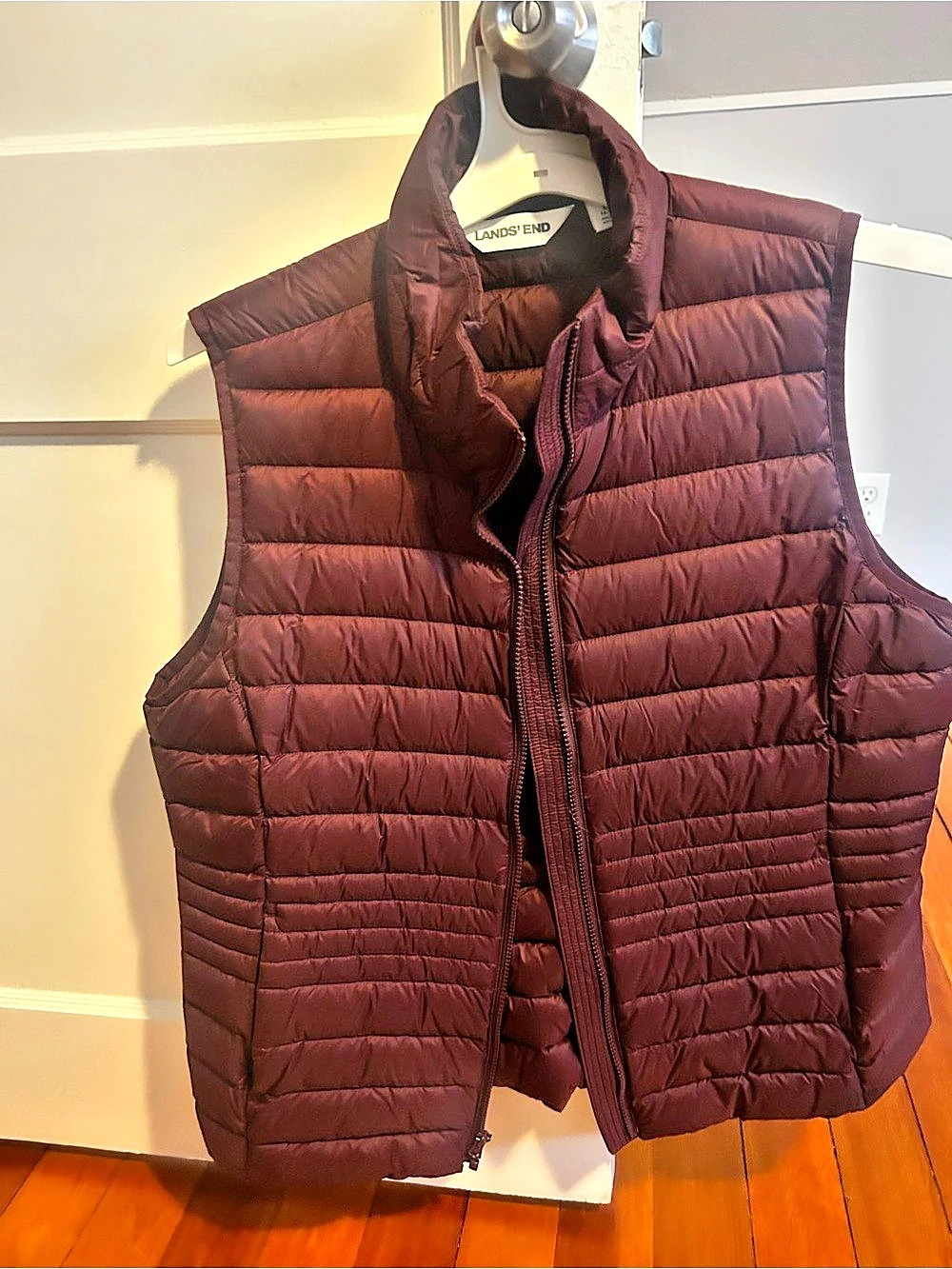 Lands' End Kids Down Puffer Vest Purple Large